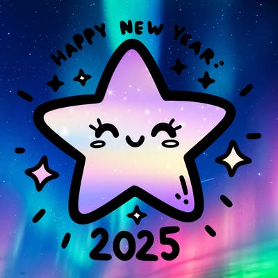 happy new year 2025 star wish