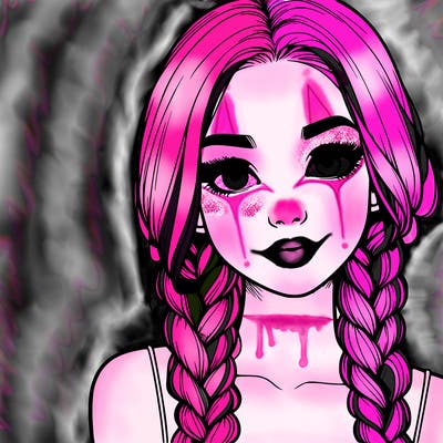 realistic girl with braids