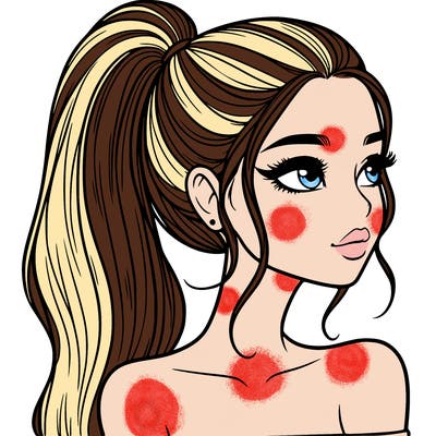 a beautiful and realistic girl with a high pony tail