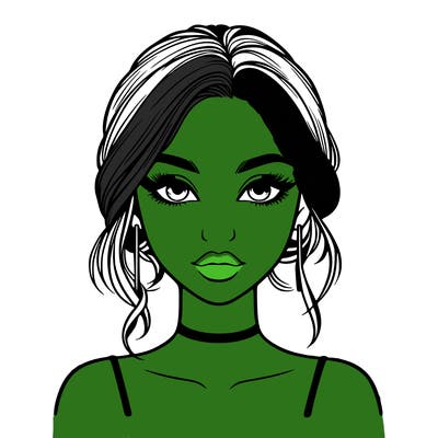 realistic girl with makeup on