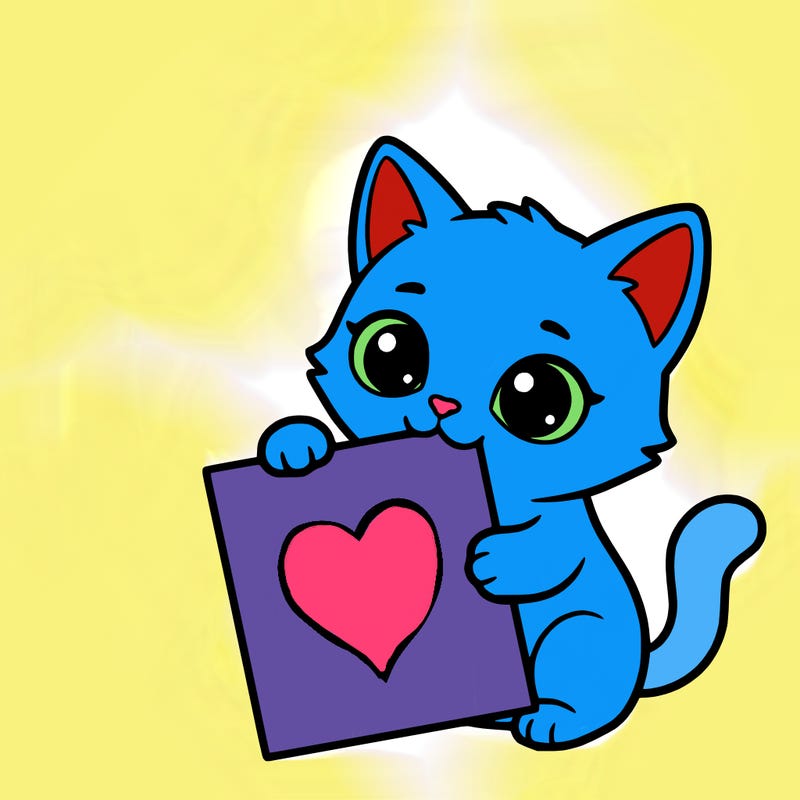 a small cat with a blank sheet of paper in its hand. the cat is sooooooo cute!