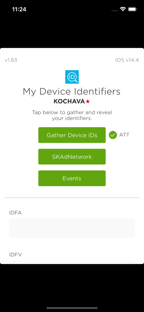 Mis Identificadores de Dispositivo | Ver y Copiar IDFA e IDFV para iOS