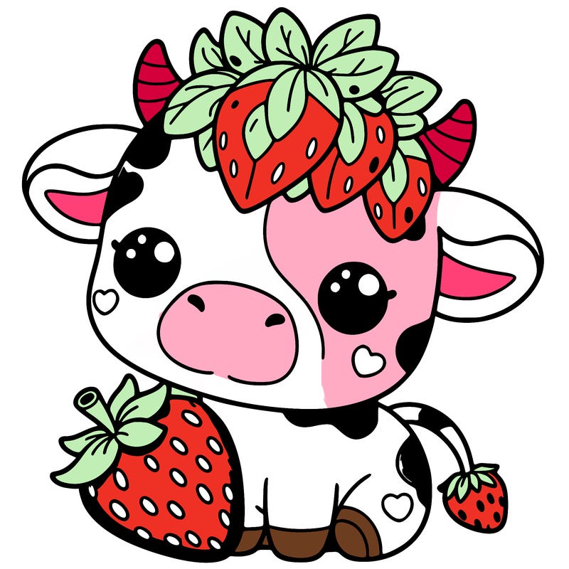 cute strawberry cow