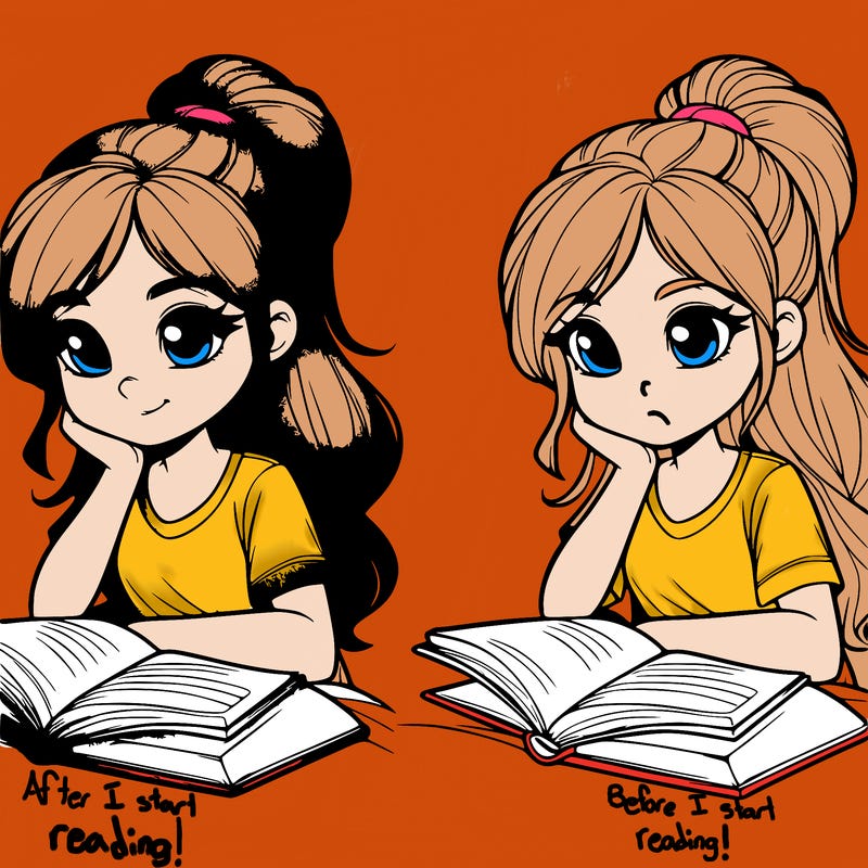 realistic girl reading