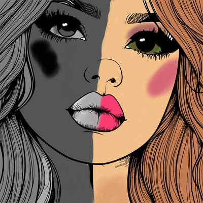 really realistic girl with lips