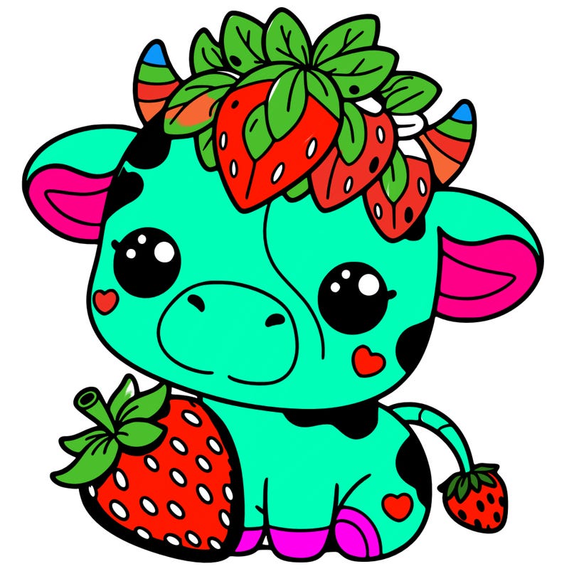 cute strawberry cow