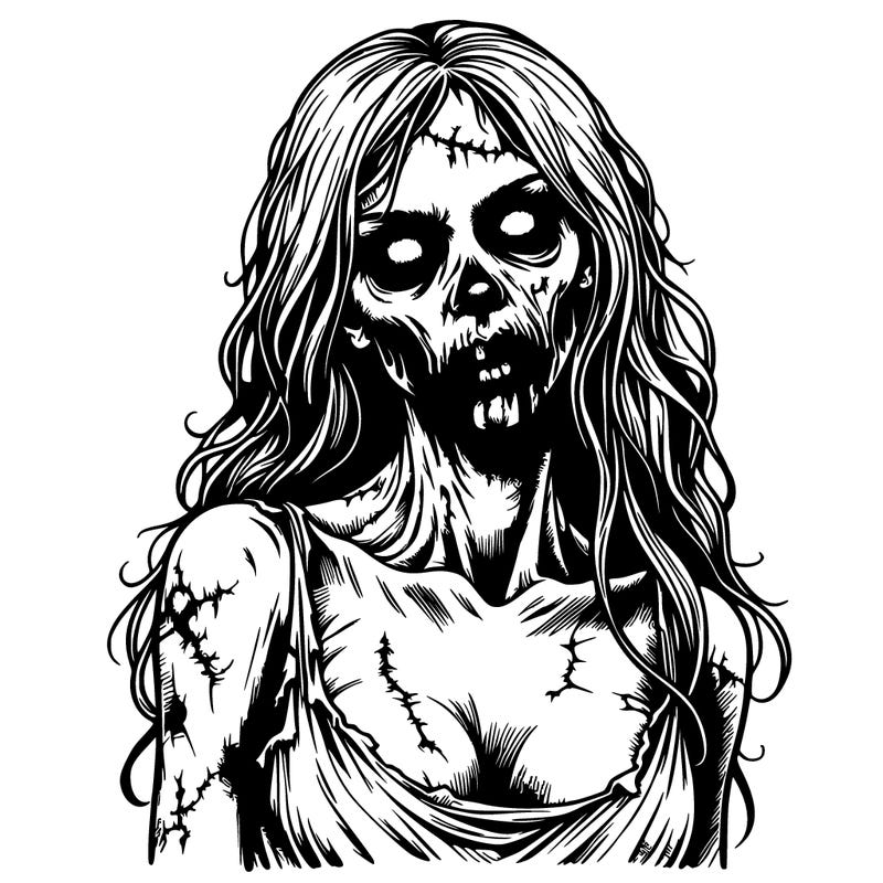 creepy realistic zombie girl