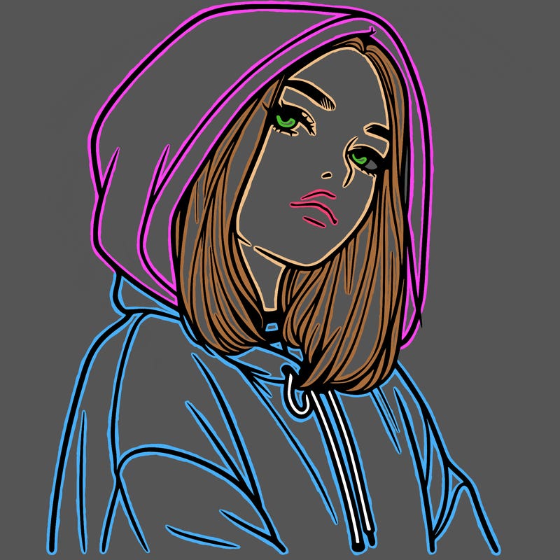 a realistic girl in a hoodie