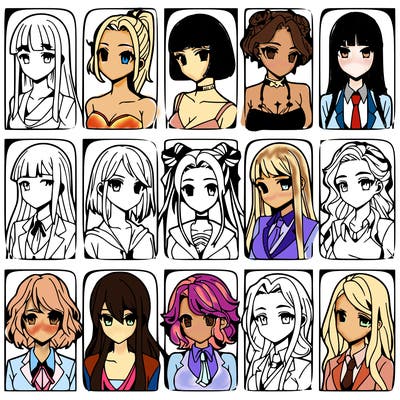 girls that look diffrent anime