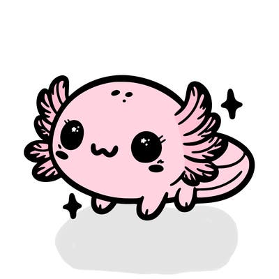 cute easy baby axolotl