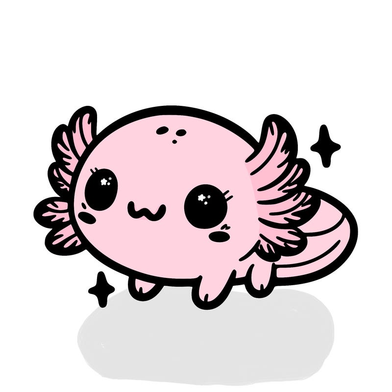 cute easy baby axolotl