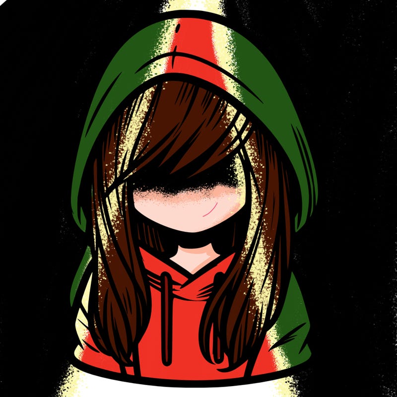 girl with hair covering her face and wearing a hoodie