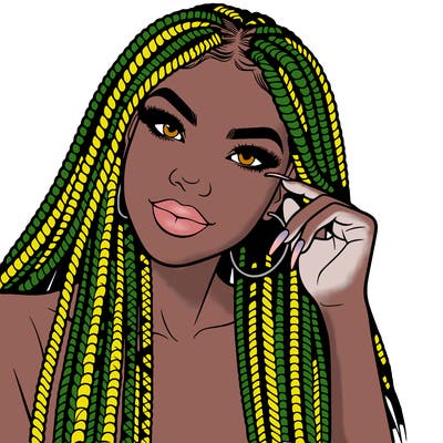 beautiful woman with box braids