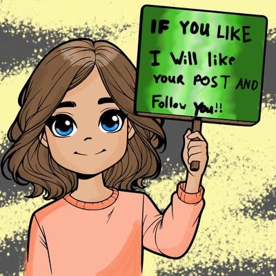 realistic girl holding up a sign
