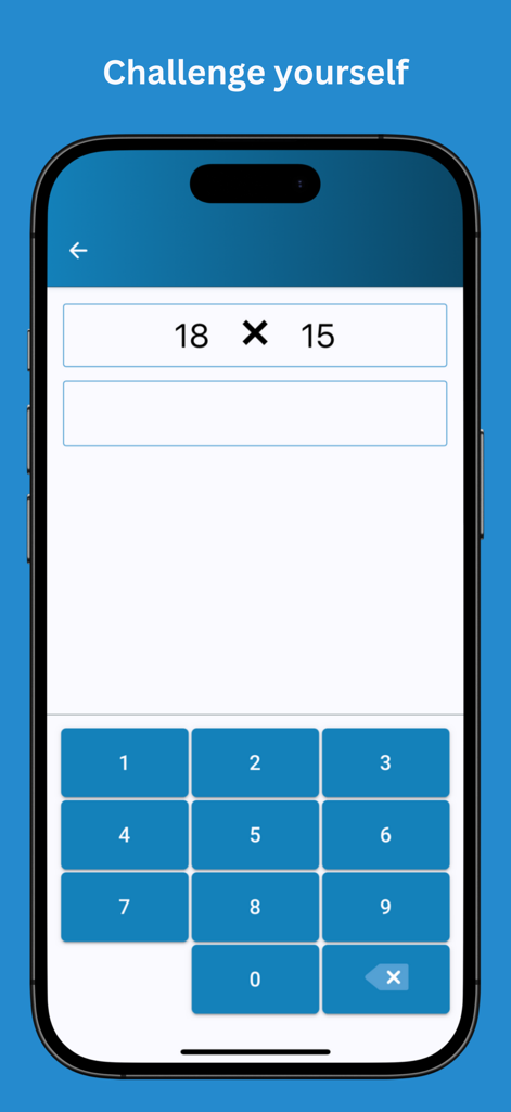Math Workout - Brain training - Tela de desafio de multiplicação do aplicativo Math Workout