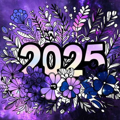2025 floral big numbers