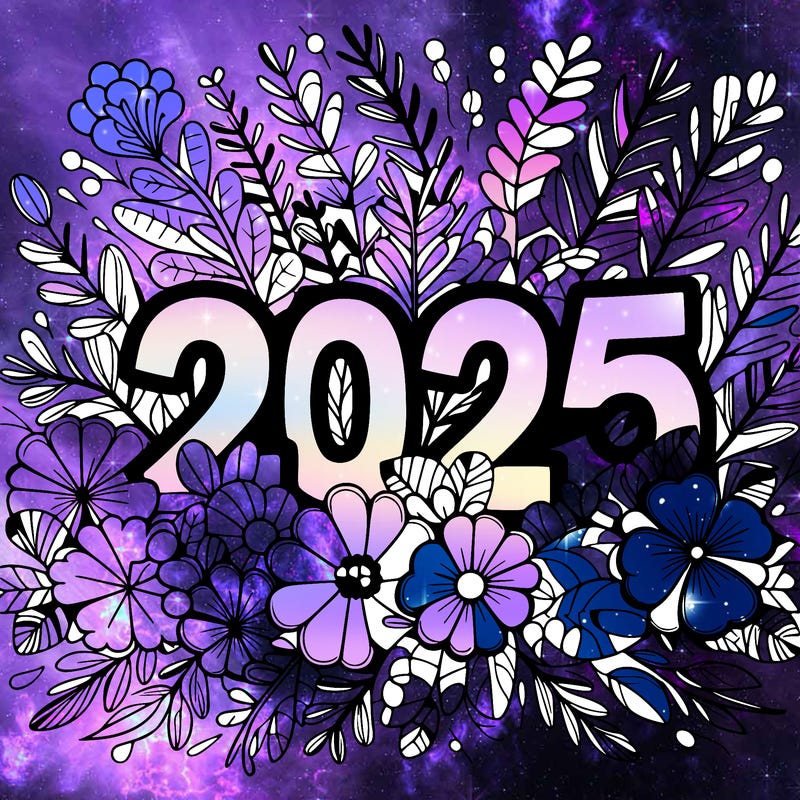 2025 floral big numbers