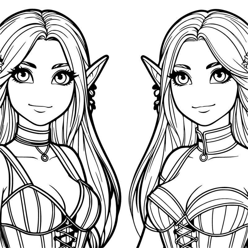 two realistic elf girl