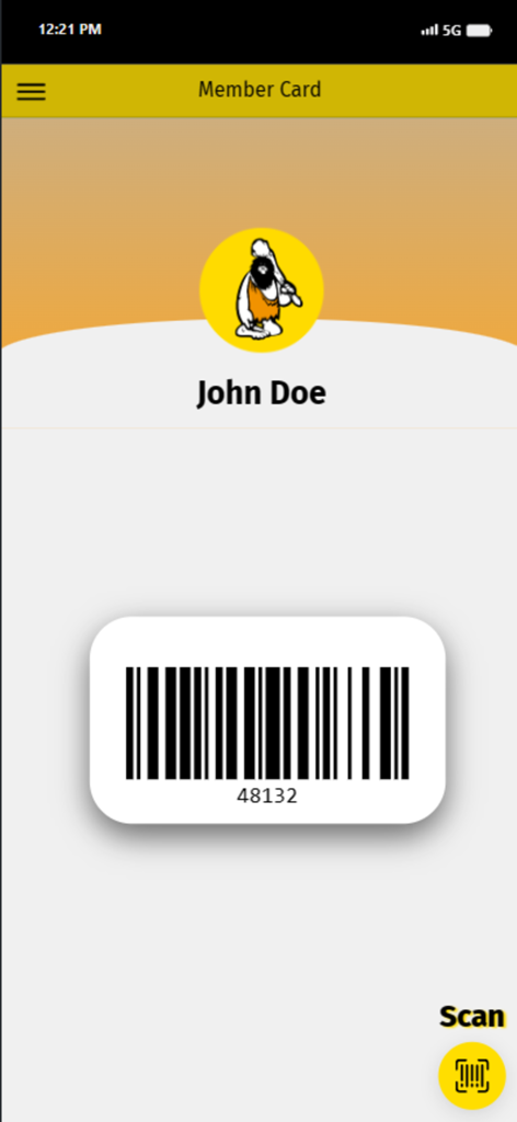 Armenistis - Tarjeta de miembro digital con código de barras en la app Armenistis