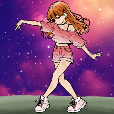 realistic girl danceing