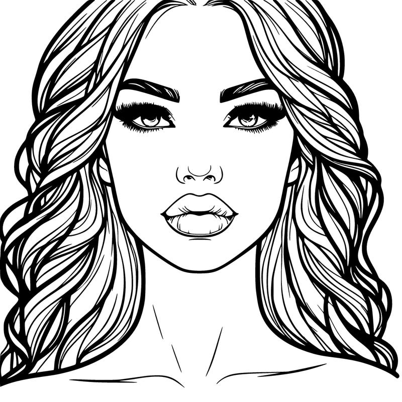 realistic woman with full lips