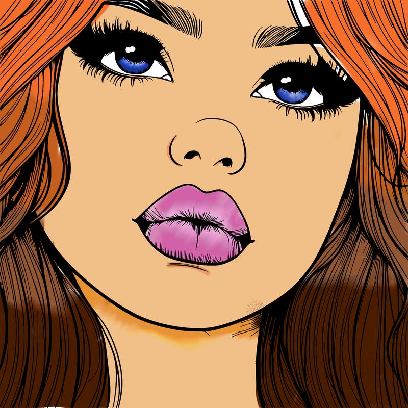 really realistic girl with lips