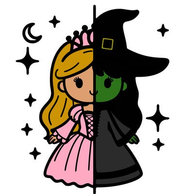 split princess and witch
