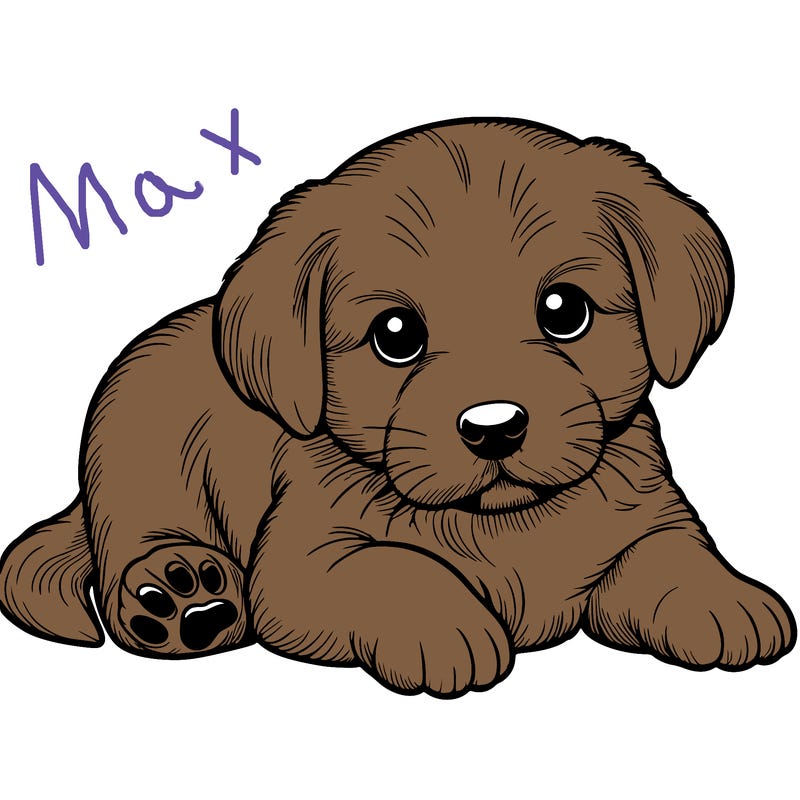 a cute realistic puppy