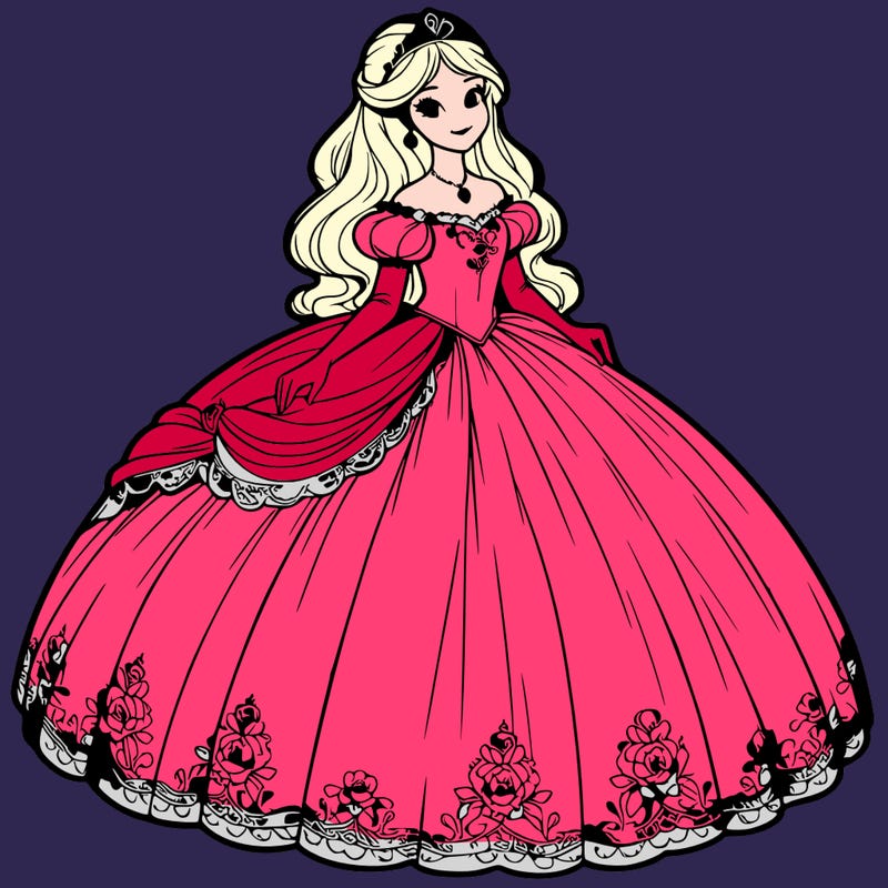 realistic princess in big dress