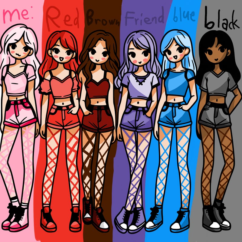 a group of girls wearing crop tops and shorts