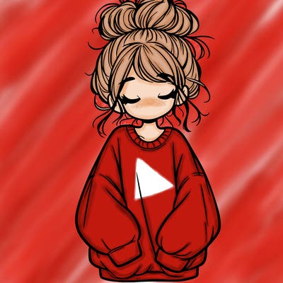 girl with baggy sweatshirt and messy bun