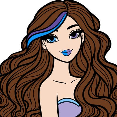 pretty woman with long wavy hair