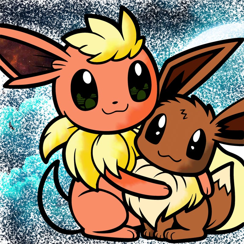 sylveon hugging eevee