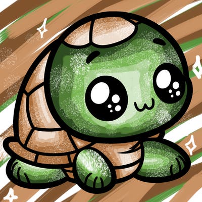 cute little animated turtle