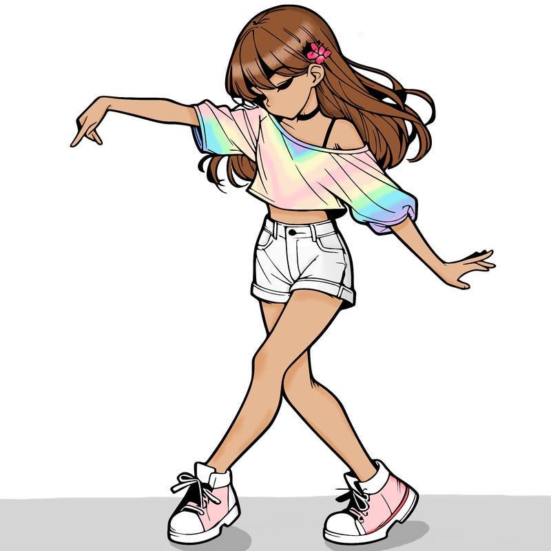 realistic girl danceing