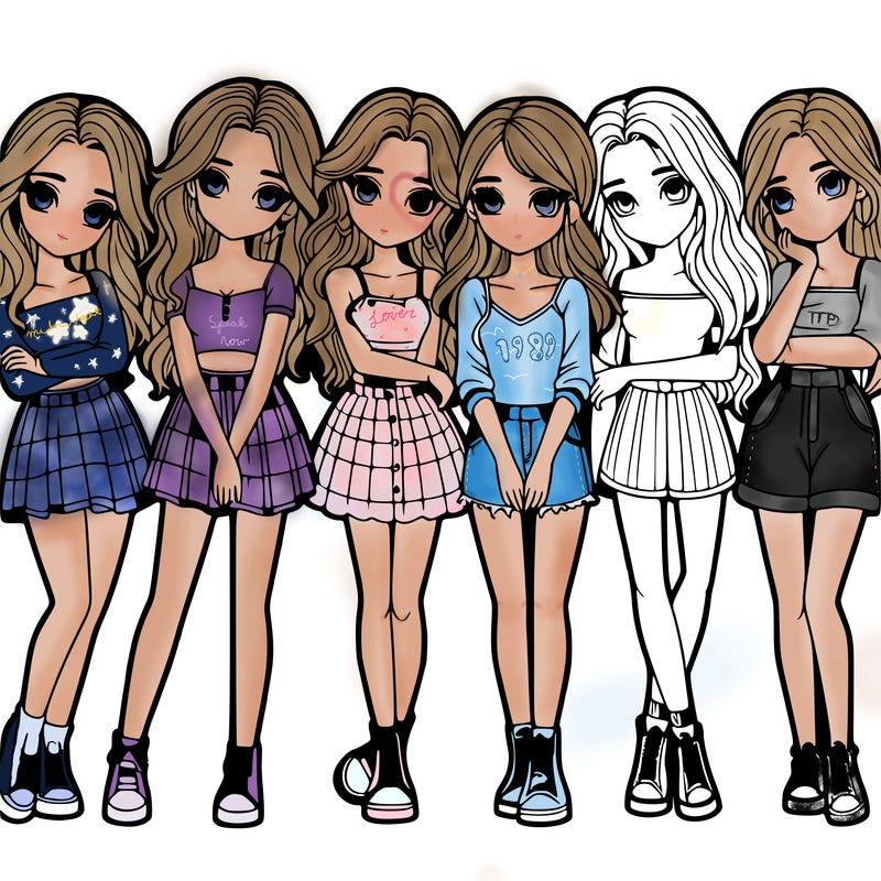 a group of girls realistic