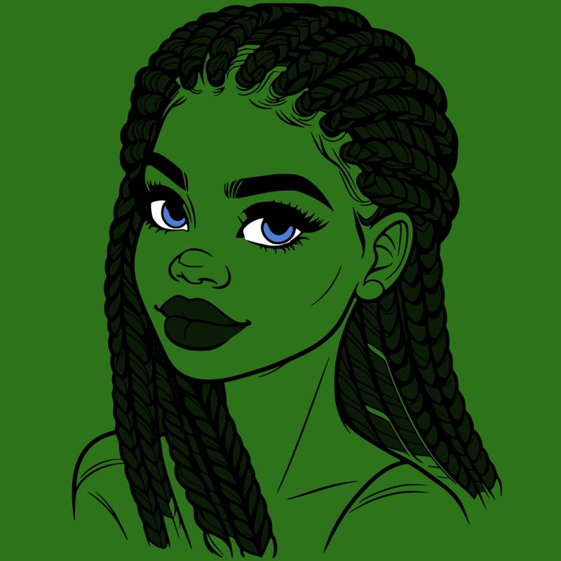 woman with realistic braids