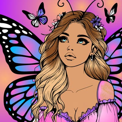 butterfly fairy realistic girl