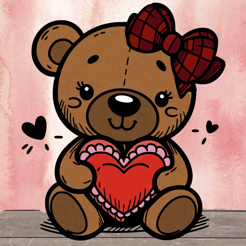 teddy bear hugging a heart
