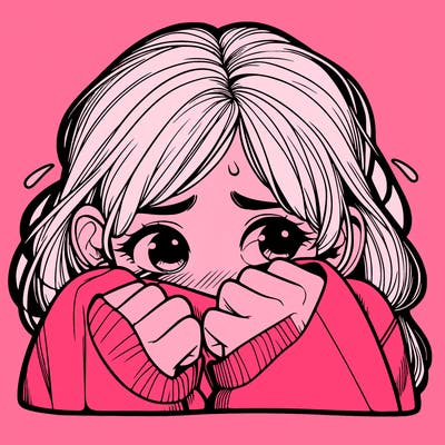 realistic girl trying to hide