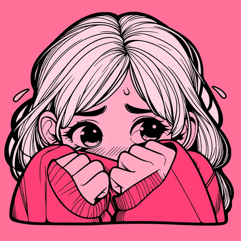 realistic girl trying to hide