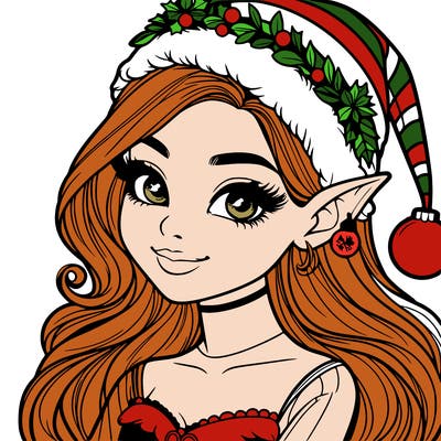 christmas girl elf realistic