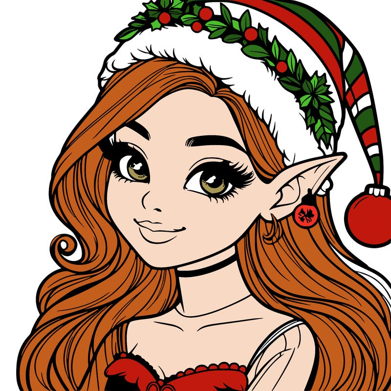 christmas girl elf realistic