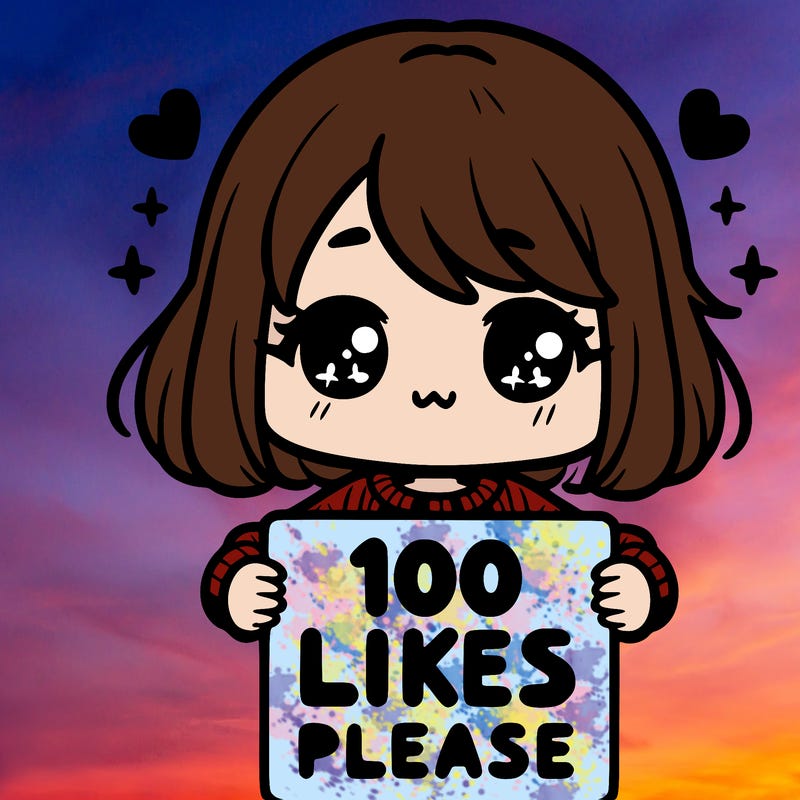 cute girl holding a sign saying 100 likes please