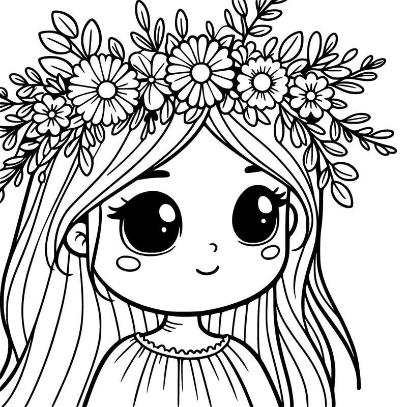 girl with flowers crown