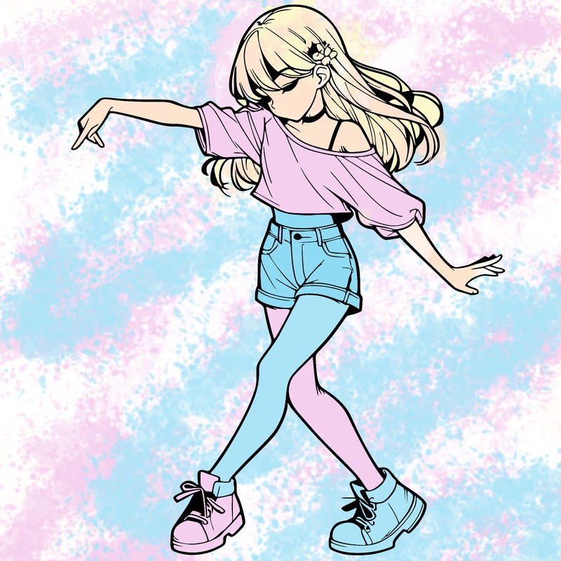 realistic girl danceing