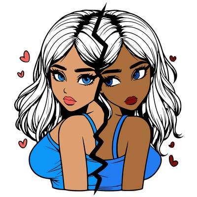 realistic girl split