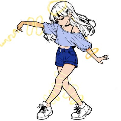 realistic girl danceing