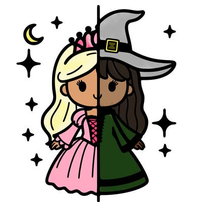 split princess and witch