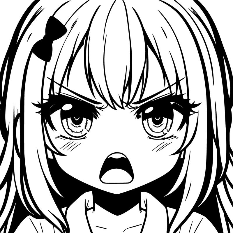 angry anime girl